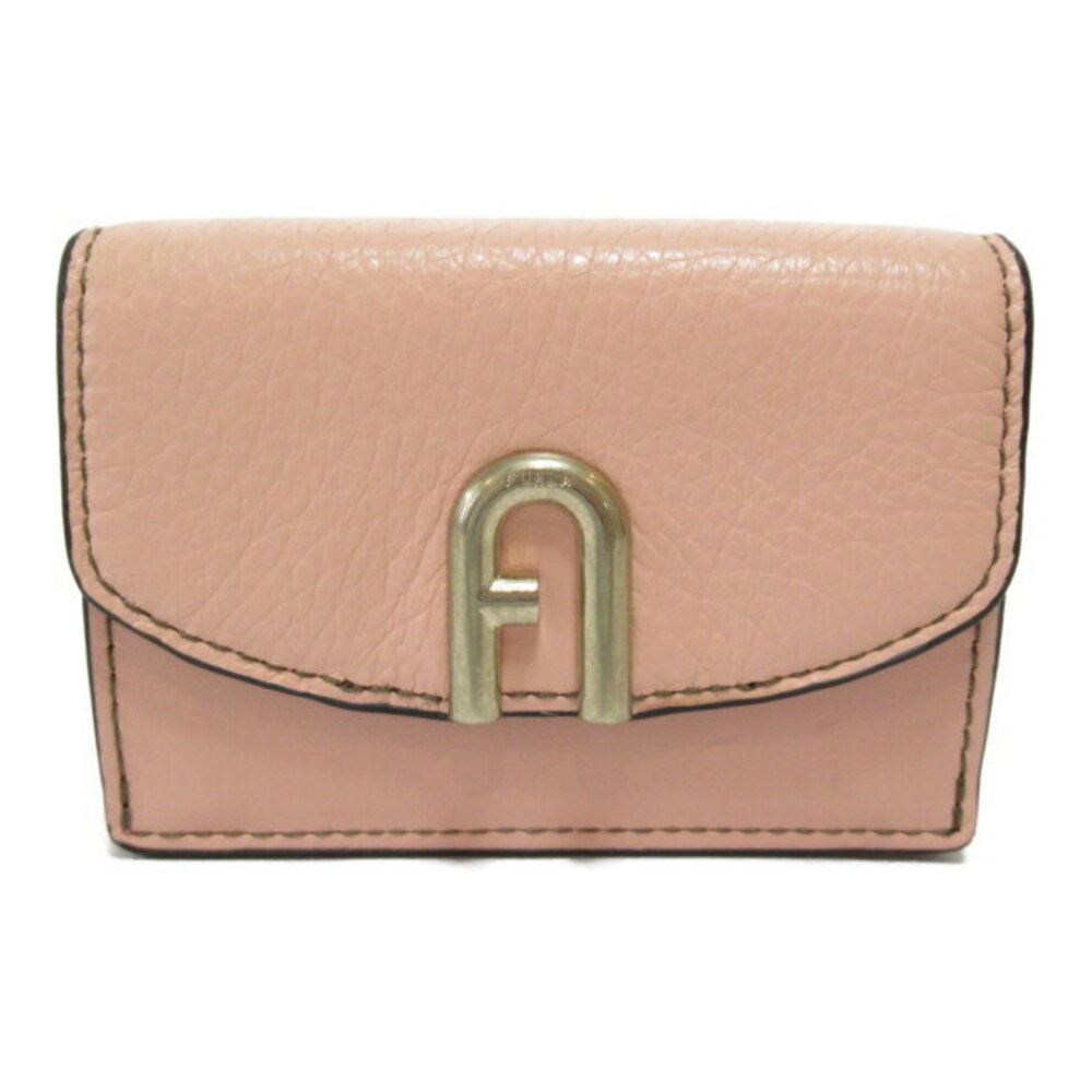Furla Tri Fold Wallet Leather Pink Pesca
